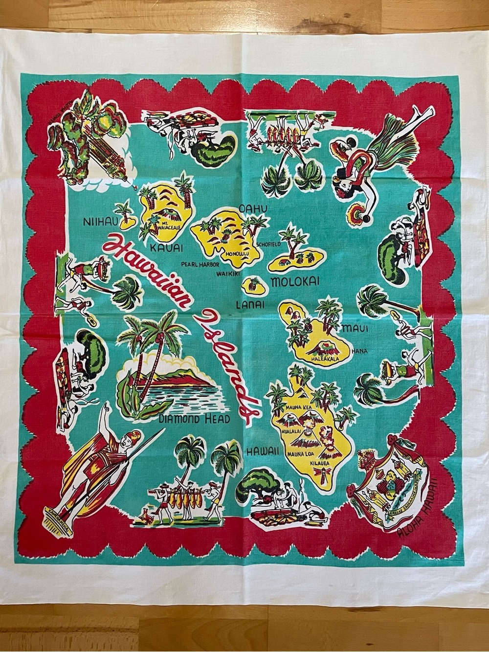 Vintage Hawaiian Island Tablecloth